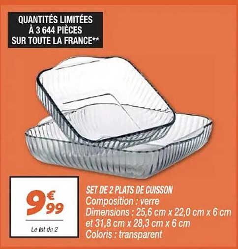 SET DE 2 PLATS DE CUISSON