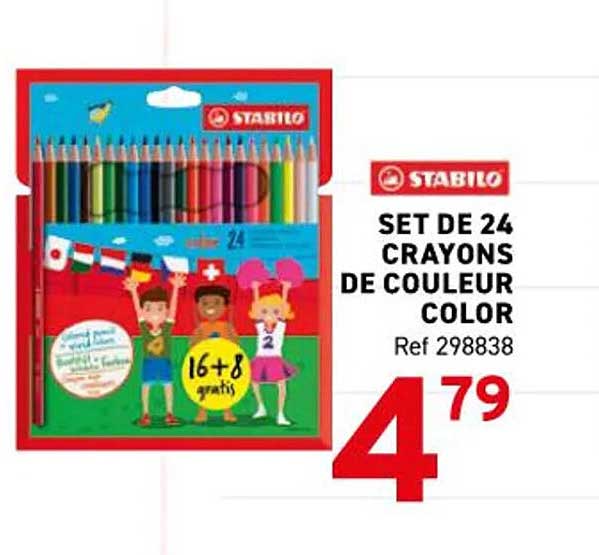 SET DE 24 CRAYONS DE COULEUR COLOR