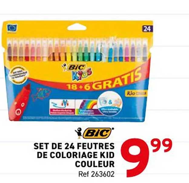 SET DE 24 FEUTRES DE COLORIAGE KID COULEUR