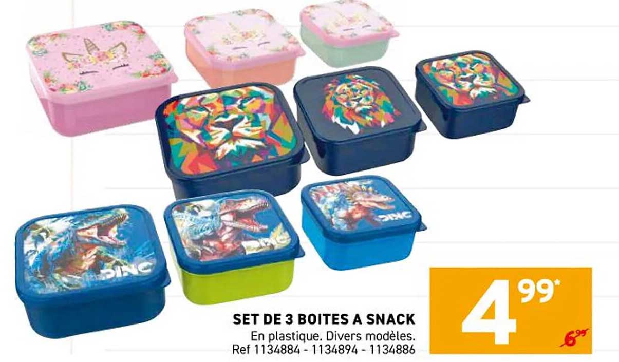 SET DE 3 BOITES A SNACK
