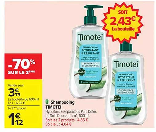 Shampooing TIMOTEI Hydratant & Réparateur