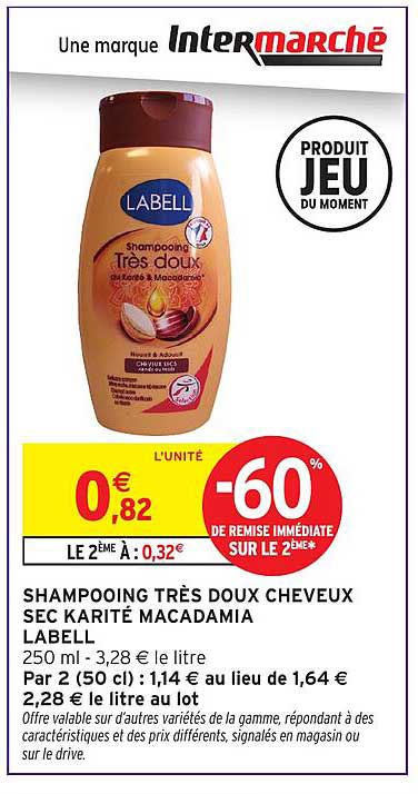 SHAMPOOING TRÈS DOUX CHEVEUX SEC KARITÉ MACADAMIA LABELL