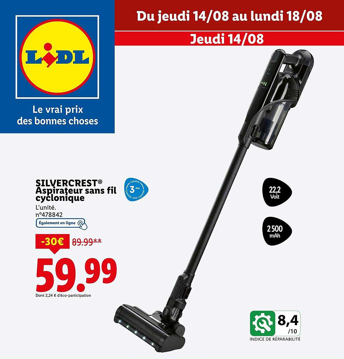 SILVERCREST® Aspirateur sans fil cyclonique