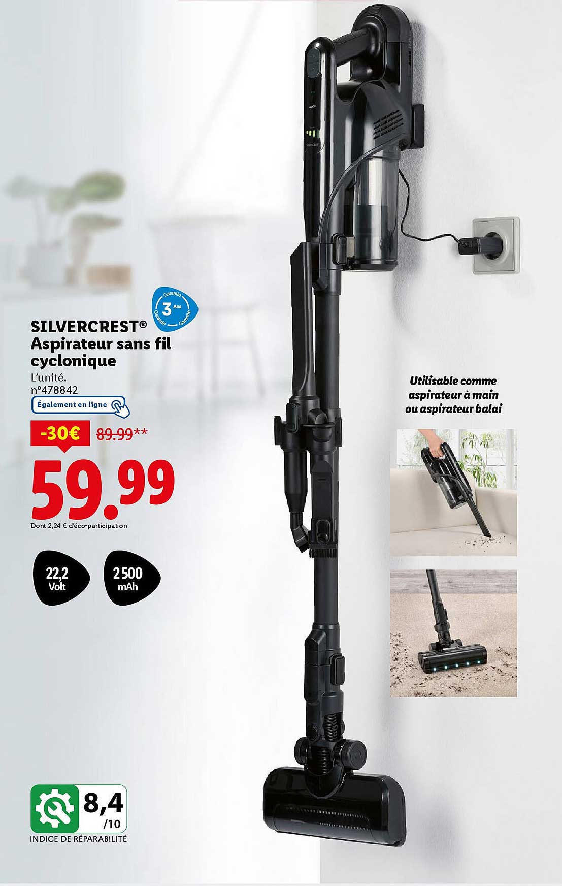 SILVERCREST® Aspirateur sans fil cyclonique