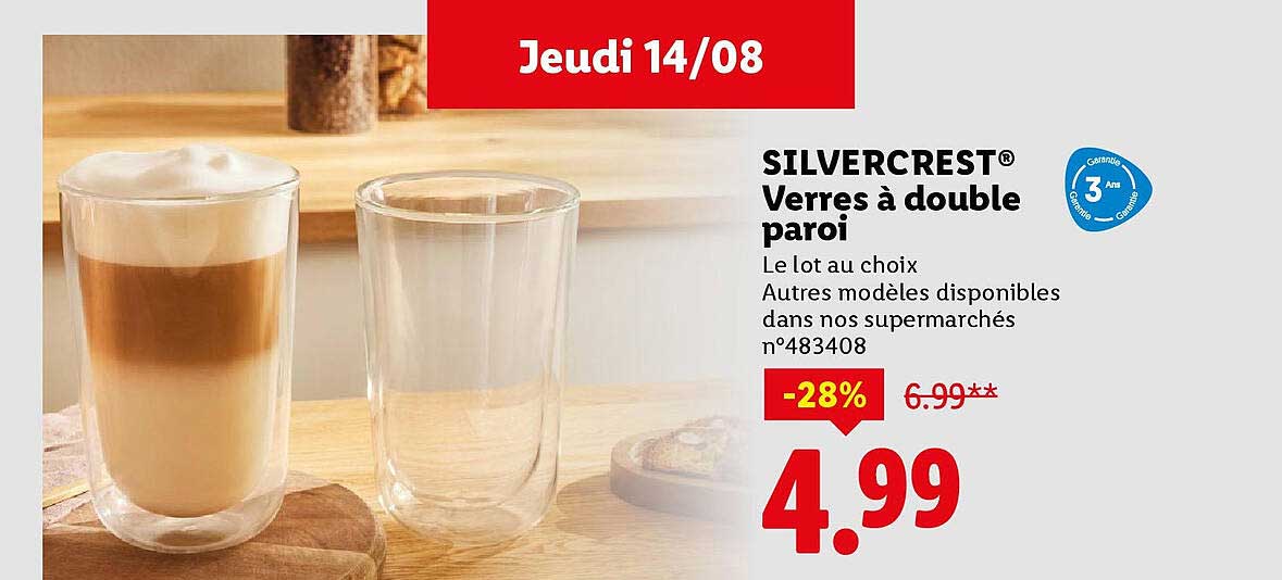 SILVERCREST® Verres à double paroi