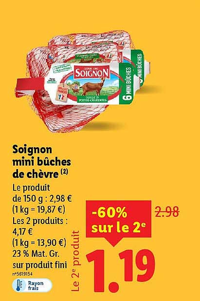 Soignon mini bûches de chèvre