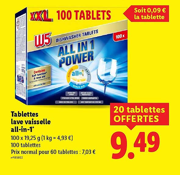 Tablettes lave vaisselle all-in-1*