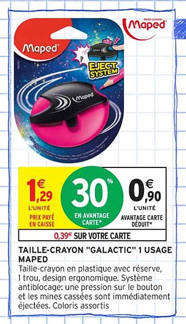 TAILLE-CRAYON "GALACTIC" 1 USAGE MAPED