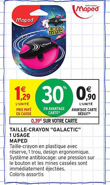 TAILLE-CRAYON "GALACTIC" 1 USAGE MAPED