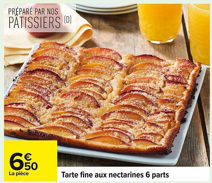 Tarte fine aux nectarines 6 parts
