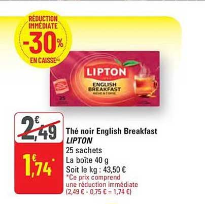 Thé noir English Breakfast LIPTON