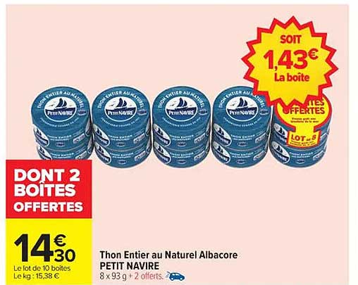 Thon Entier au Naturel Albacore PETIT NAVIRE