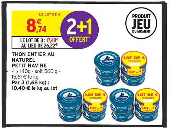 THON ENTIER AU NATUREL PETIT NAVIRE