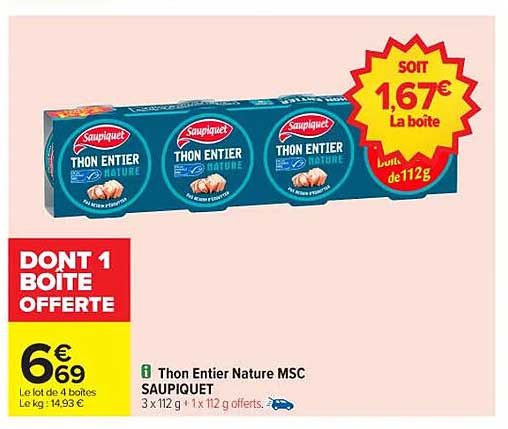 Thon Entier Nature MSC SAUPIQUET