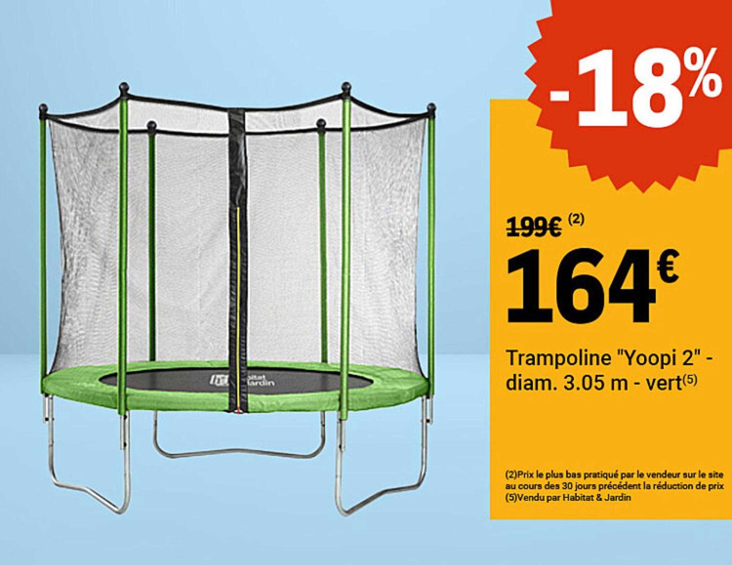Trampoline "Yoopi 2" - diam. 3.05 m - vert