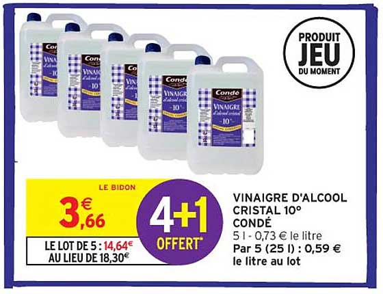 VINAIGRE D'ALCOOL CRISTAL 10° CONDÉ