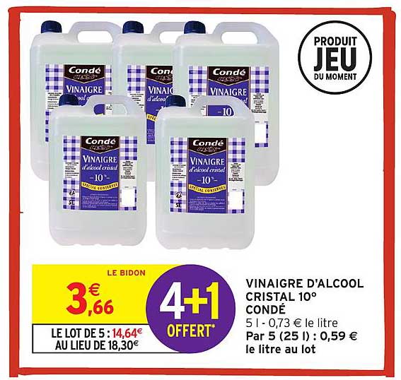 VINAIGRE D'ALCOOL CRISTAL 10° CONDÉ