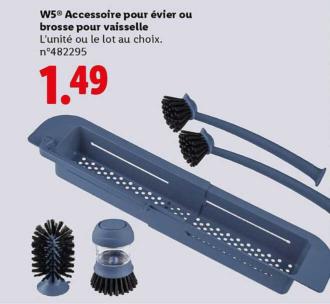 W5® Accessoire pour évier ou brosse pour vaisselle