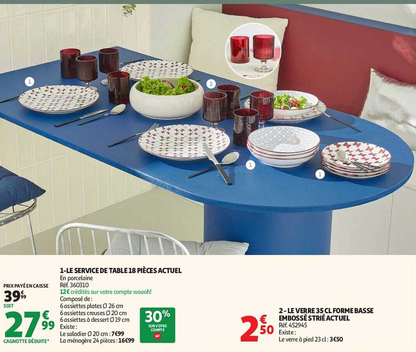 1-LE SERVICE DE TABLE 18 PIÈCES ACTUEL
