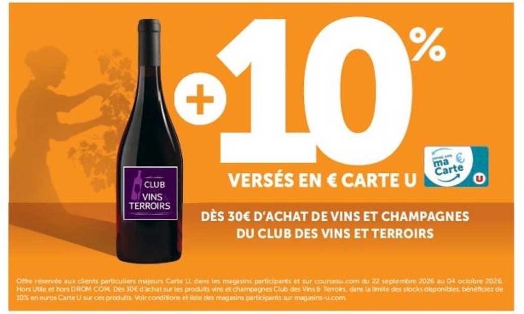 +10% VERSÉS EN € CARTE U