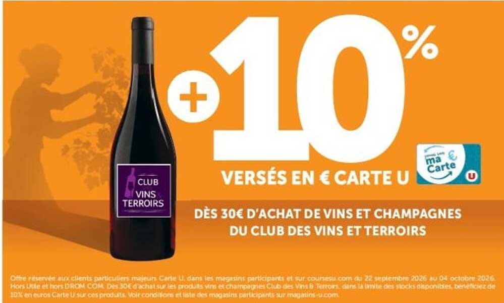 +10% versés en € Carte U