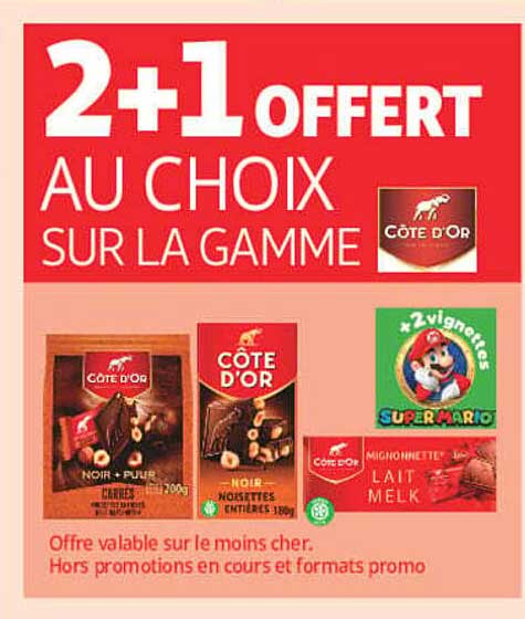 2+1 OFFERT AU CHOIX SUR LA GAMME CÔTE D’OR