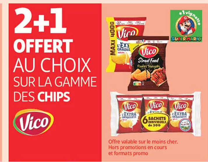 2+1 OFFERT AU CHOIX SUR LA GAMME DES CHIPS Vico