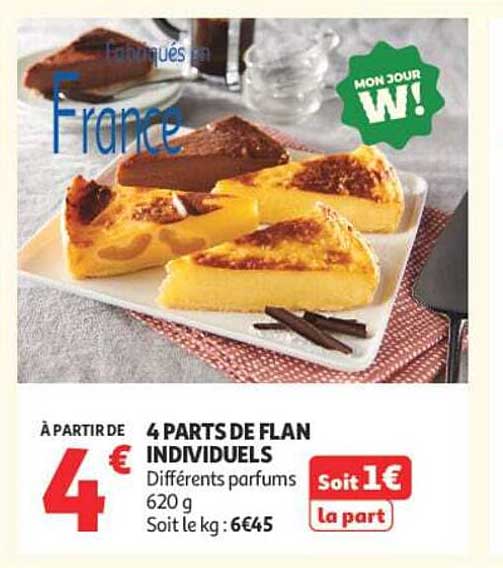 4 PARTS DE FLAN INDIVIDUELS