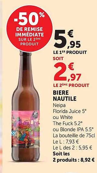 -50% DE REMISE IMMÉDIATE SUR LE 2ÈME PRODUIT