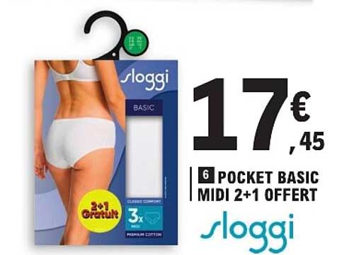 6 POCKET BASIC MIDI 2+1 OFFERT sloggi