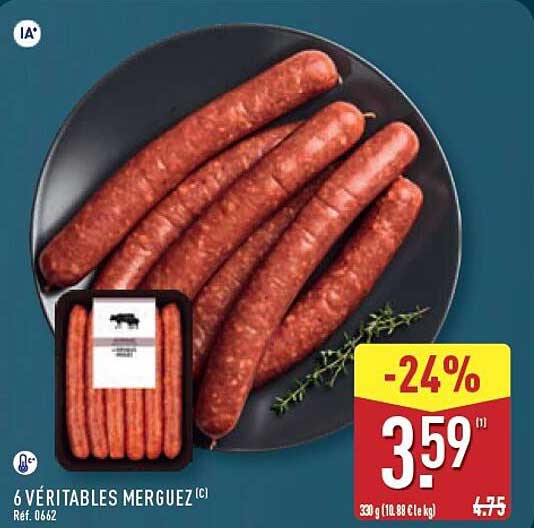 6 VÉRITABLES MERGUEZ (C)
