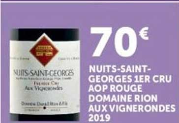 70€ NUITS-SAINT-GEORGES 1ER CRU AOP ROUGE DOMAINE RION AUX VIGNERONDES 2019
