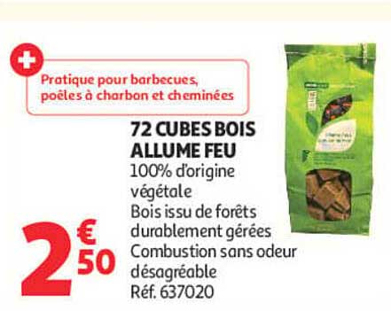 72 CUBES BOIS ALLUME FEU