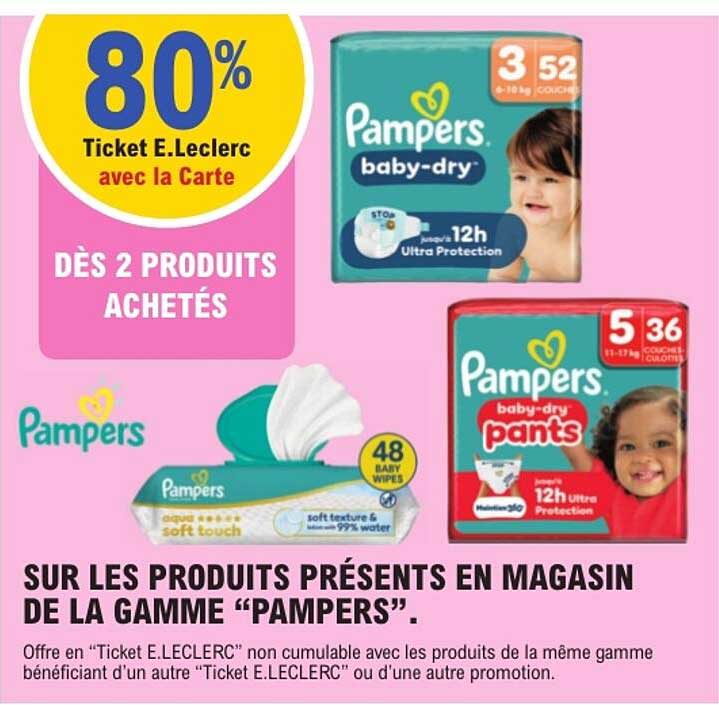 80% Ticket E.Leclerc avec la Carte DÈS 2 PRODUITS ACHETÉS