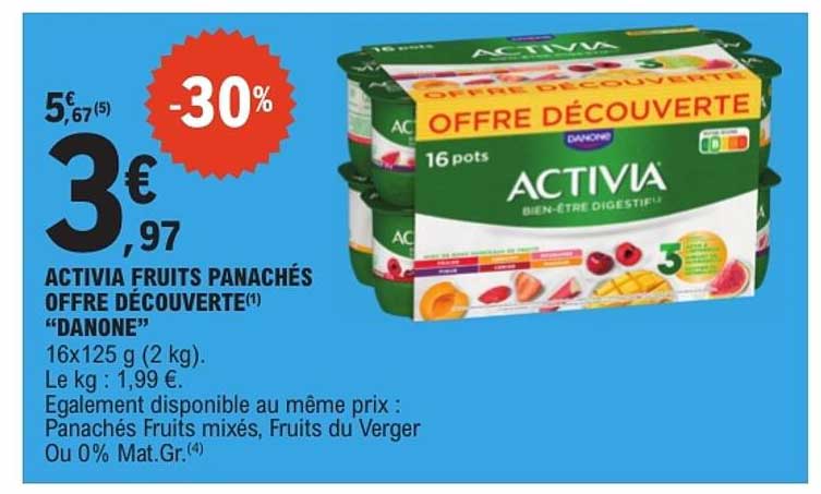 ACTIVIA FRUITS PANACHÉS OFFRE DÉCOUVERTE “DANONE”