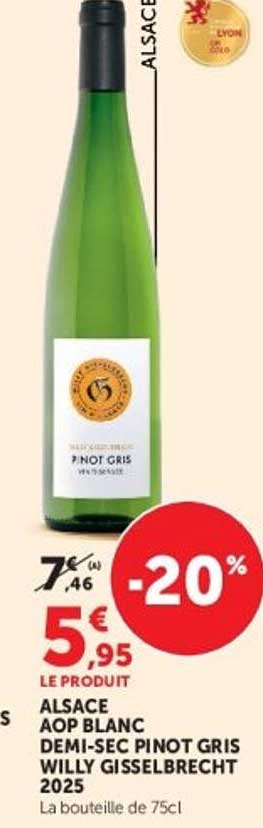 ALSACE AOP BLANC DEMI-SEC PINOT GRIS WILLY GISSELBRECHT 2025