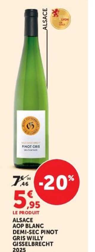 ALSACE AOP BLANC DEMI-SEC PINOT GRIS WILLY GISSELBRECHT 2025