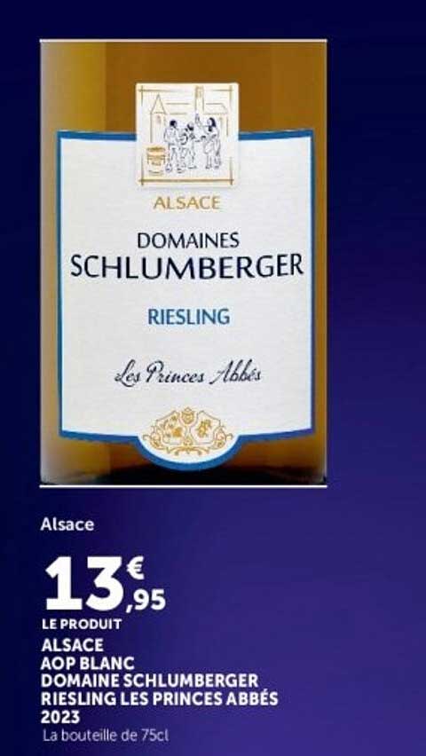 Alsace AOP blanc Domaine Schlumberger Riesling Les Princes Abbés 2023