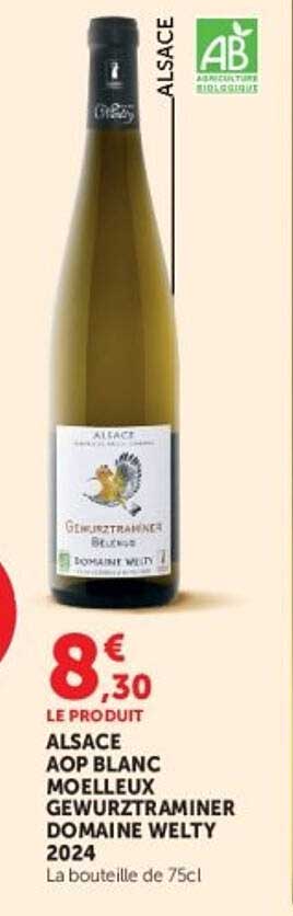 ALSACE AOP BLANC MOELLEUX GEWURZTRAMINER DOMAINE WELTY 2024