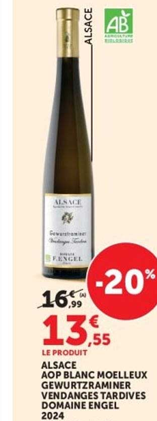 ALSACE AOP BLANC MOELLEUX GEWURZTRAMINER VENDANGES TARDIVES DOMAINE ENGEL 2024