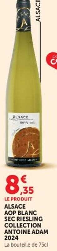 ALSACE AOP BLANC SEC RIESLING COLLECTION ANTOINE ADAM 2024