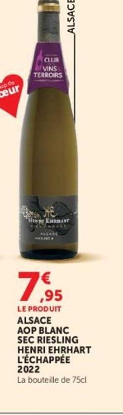 ALSACE AOP BLANC SEC RIESLING HENRI EHRHART L'ÉCHAPPÉE 2022