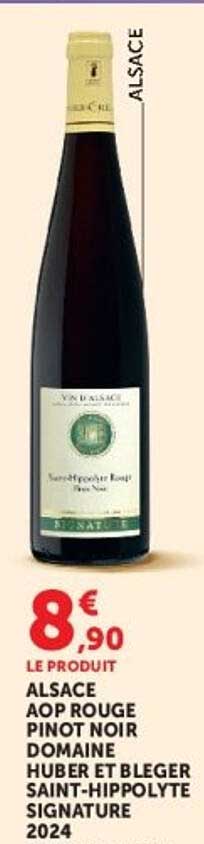 ALSACE AOP ROUGE PINOT NOIR DOMAINE HUBER ET BLEGER SAINT-HIPPOLYTE SIGNATURE 2024