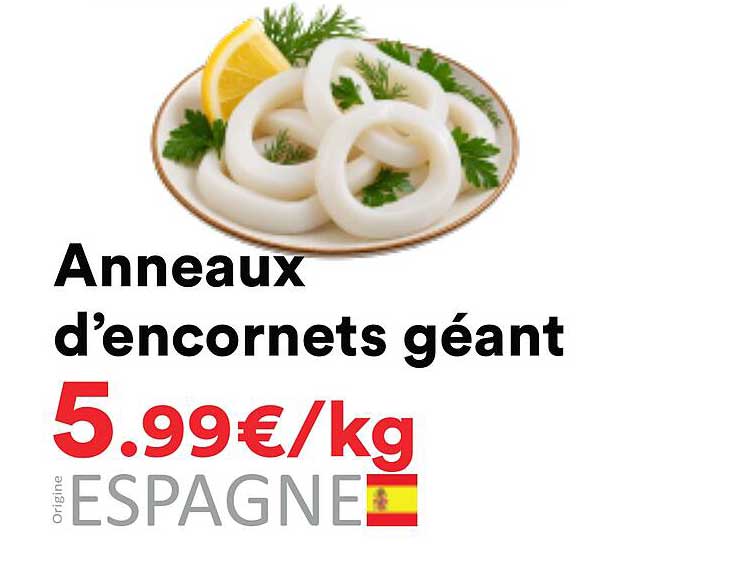 Anneaux d’encornets géant