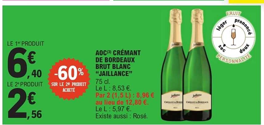 AOC(3) CRÉMANT DE BORDEAUX BRUT BLANC “JAILLANCE”