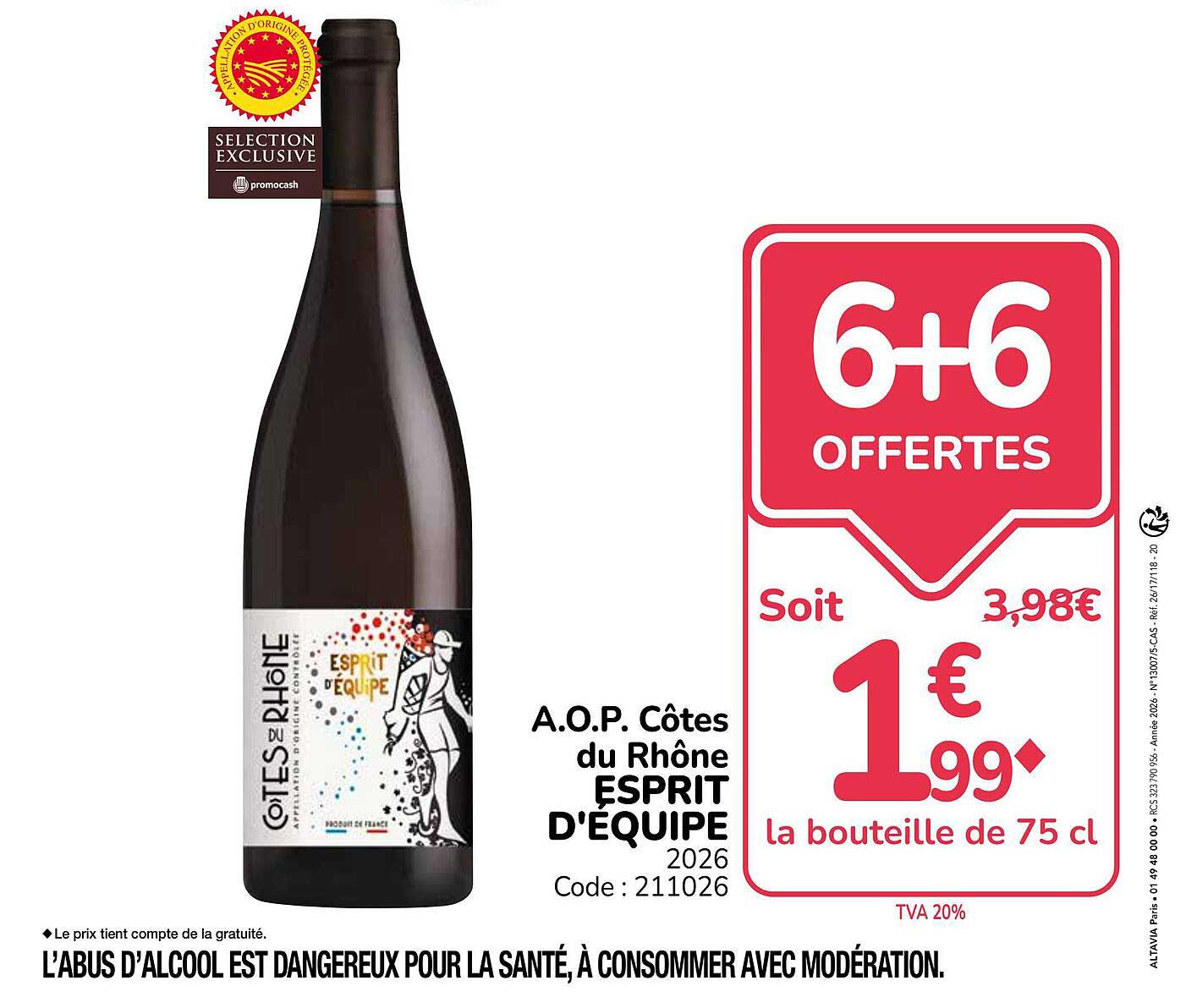 A.O.P. Côtes du Rhône ESPRIT D'EQUIPE 2026