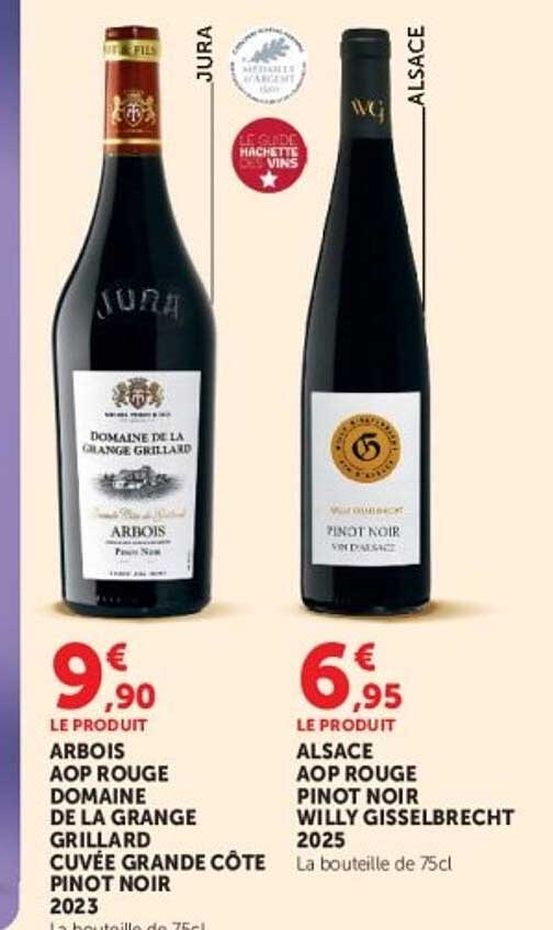 ARBOIS AOP ROUGE DOMAINE DE LA GRANGE GRILLARD CUVÉE GRANDE CÔTE PINOT NOIR 2023