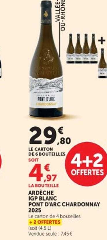 ARDÈCHE IGP BLANC PONT D'ARC CHARDONNAY 2025