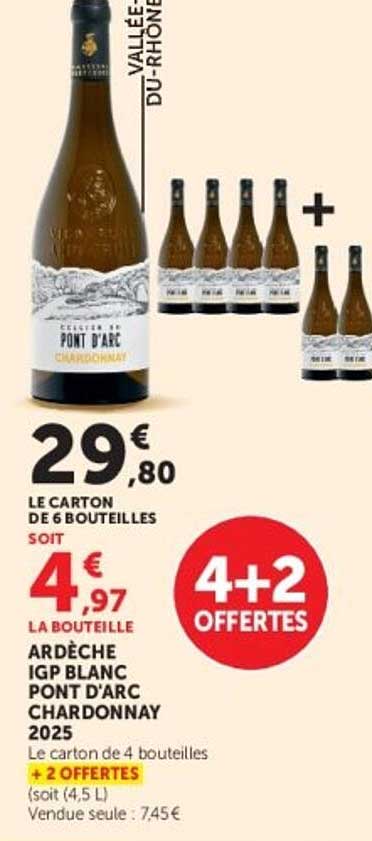 ARDÈCHE IGP BLANC PONT D'ARC CHARDONNAY 2025