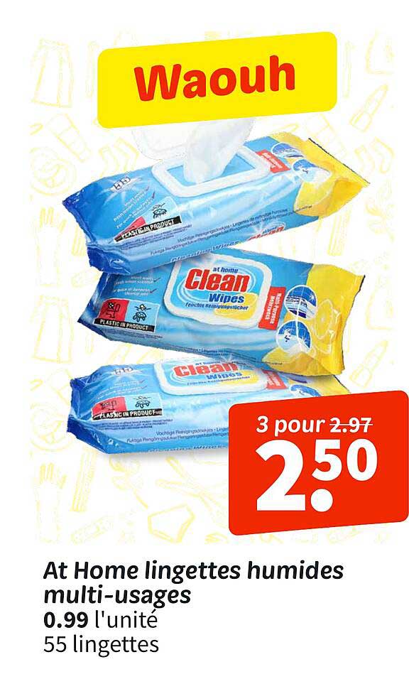 At Home lingettes humides multi-usages